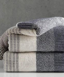 Egyptian Cotton Towel - Natural Stripe Hand & Bath Towel Set