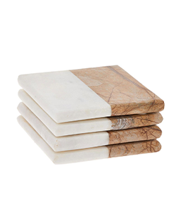 White & Brown Marble Effect Coasters