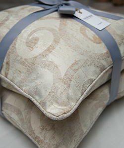 Pair of Taupe Luxurious Premium cushions with goose down filling (50 x 50)