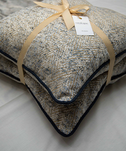 Pair of Summer Tone Luxurious Premium cushions with goose down filling (50 x 50)